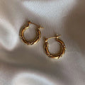 Best Selling Ear Jewelry Stainless Steel Women Braided Wire Round Hoop Earrings