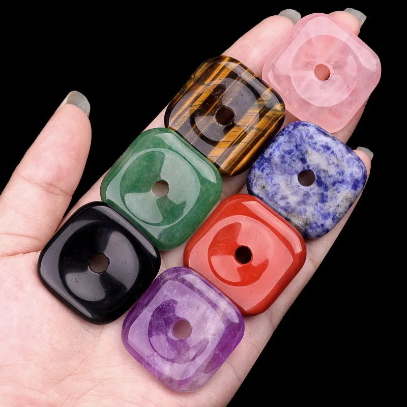 Large 30mm Square Crystal Agate Buckle DIY Jewelry Accessories and Other Semi-Precious Crystal Crafts
