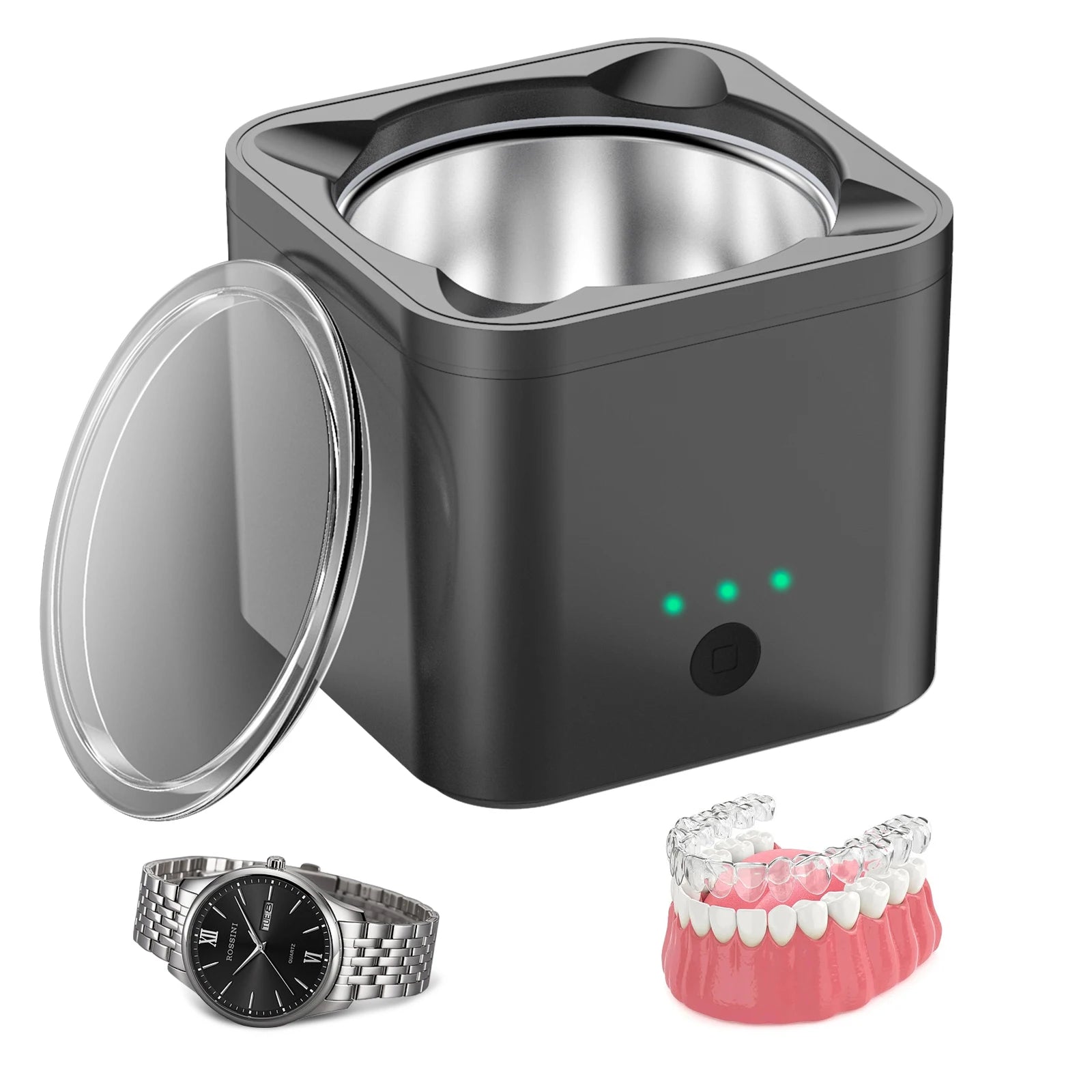 Portable 45kHZ Ultrasonic Cleaner for Jewelry and Dental Appliances 190ML Electric Power Source for Household Use