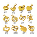 Stainless Steel 18k Gold Heart Pendant Jewelry Dainty love Heart Shape Charms Different Designs Heart Pendant in Stock