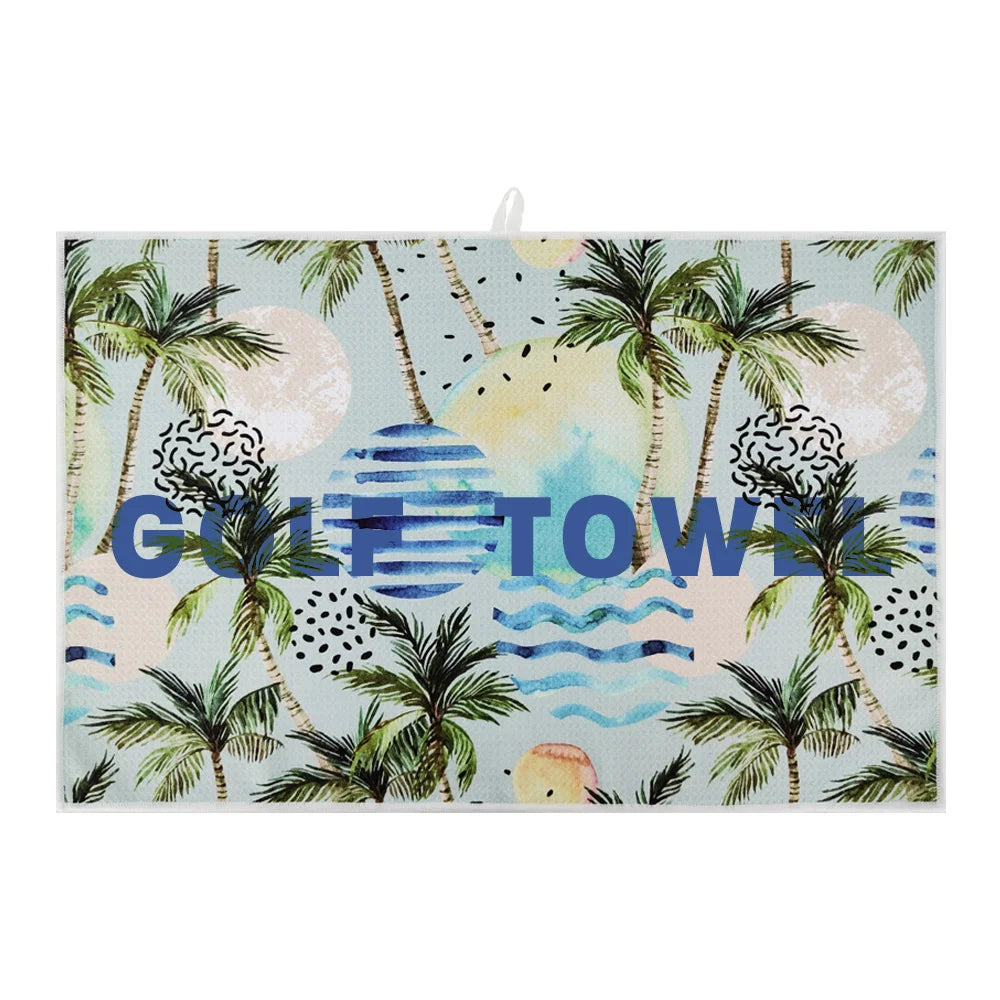 Wholesale Stock Blank Polyester Golf Towels Trifold Microfiber Waffle