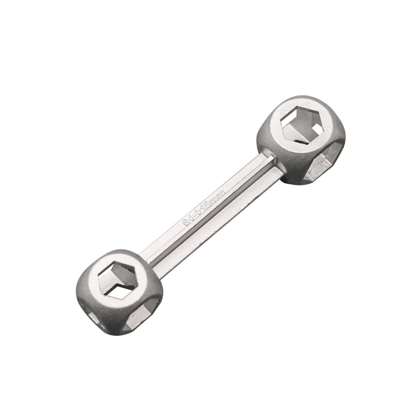 RIDERACE Valve Cross 6-15 mm Repair Electric Key Triangle Hex Wrench Bone Type Spanner With 10 Hexagon Holes for Outdoor Cycling