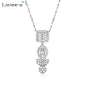 LUOTEEMI Necklace Iced Bling Zircon Dainty Jewelry Trendy Statement Woman Fashion Designer Diamond Pendant