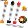 IRONDONKEY Camping Pocket Corrugated Pipe 9.3mm Outdoor Firefighting Tool Stainless Steel Telescopic Firefighting Fan Pipe