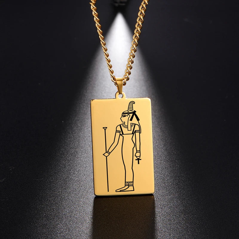 Egyptian Decorations Marvel Legends Egyptian Jewelry Ancient Egyptian Gods Real Gold Plated Necklace Stainless Steel Necklace