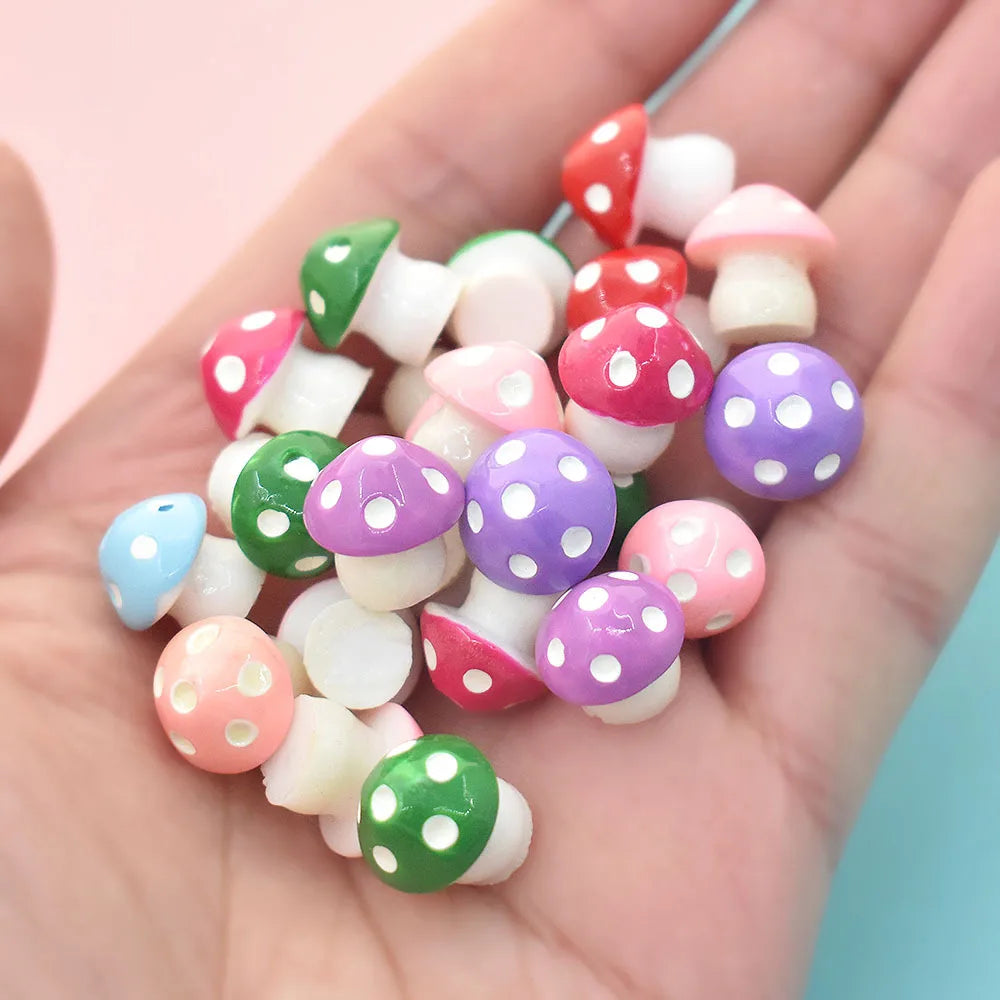 Mushroom Charms Jewelry Finding Cute Simulated Food Resin Floating Pendant Craft