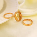 Minimalist Stainless Steel Band Ring Hypoallergenic Jewelry 18K Gold Plated Simple Design Plain Band Ring for Women Men