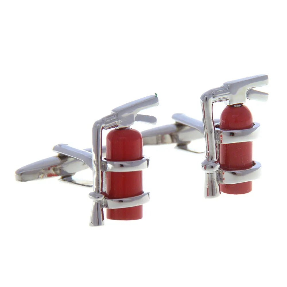 Wholesale Red Fire Extinguisher Novelty Cufflinks Custom Men's Suit Shirt Fashion Accessory Wedding Tuxedo Trendy Jewelry Gift
