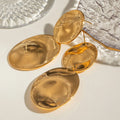 Fashion Jewelry Waterproof 18K Gold Plated Earrings Women Stainless Steel Chunky Spiral Drop Earrings