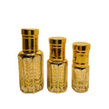NEW 3 6 12ml Essential Oil Roller Bottle Gold Luxury Aromatherapy Perfume Vials Stick Rod Lid Hexagon Roll on Glass Bottle