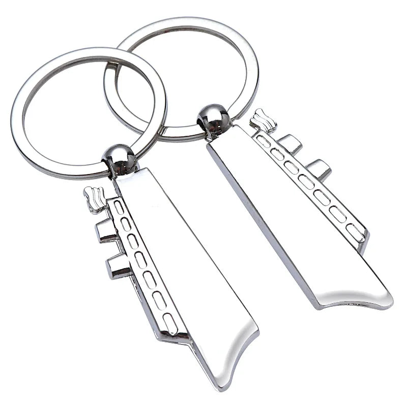 Cruise Ship Key Chain Manufacturer'S Spot Wholesale Metal Ship Key Chain Metal Lovers Automobile Bag Key Pendant Laser Logo