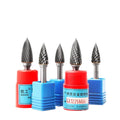G Type Tungsten Steel Rotary File Cemented Carbide Diamond Cut Grinding Head with Tapered Arc Tip Metal Milling Cutter Tool Part