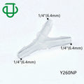 JU Natural PP 1/4" 6.4mm Barbed 3 Ways Hose Adapter Wye Tube Connector Plastic Y Tube Hose Barb Fittings