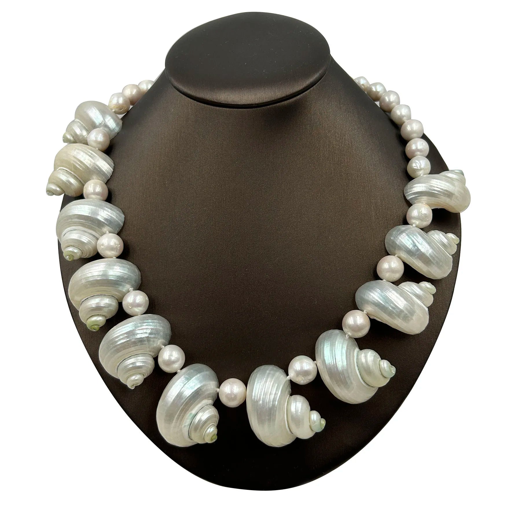 18-Inch 100% Natural Freshwater Pearl Choker Necklace Good Quality Brass 18K Gold Plated Nice Clasp Big Natural Shell