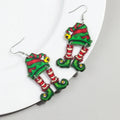 Hot Fashion Christmas Party Jewelry Hip Hop Santa Hat Boots Striped Socks Cute Acrylic Drop Earrings for Women