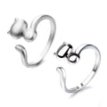 Korean New Fashion Adjustable Cute Little Animal Ring Adjustable Cute Opening Cat Finger Ring Women
