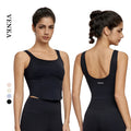 Naked Feel Women Round Neck Sports Bra U-shaped Beautiful Back Running Active Wear Girl Gym Workout Yoga Crop Top Sportswear