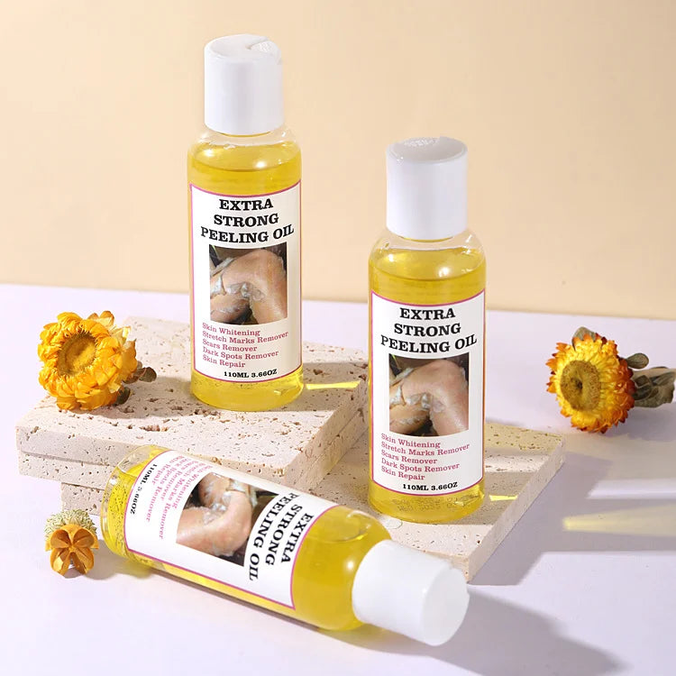 Private Label Oem Extra Strong Yellow Peeling Oil Lighten Elbows Knees Hands Melanin Bleaching Dark Skin Strong Face Peeling Oil