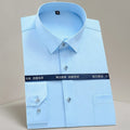 Men's Classic Non Iron Stretch Solid Easy Care Shirt With Pocket Long Sleeve Formal Business Standard-fit Basic Dress Shirts