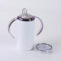 US Warehouse Free Shipping Double Wall Stainless Steel 12oz Kids Sippy Cup Sublimation Blank Pacifier Cup with Dual Lid