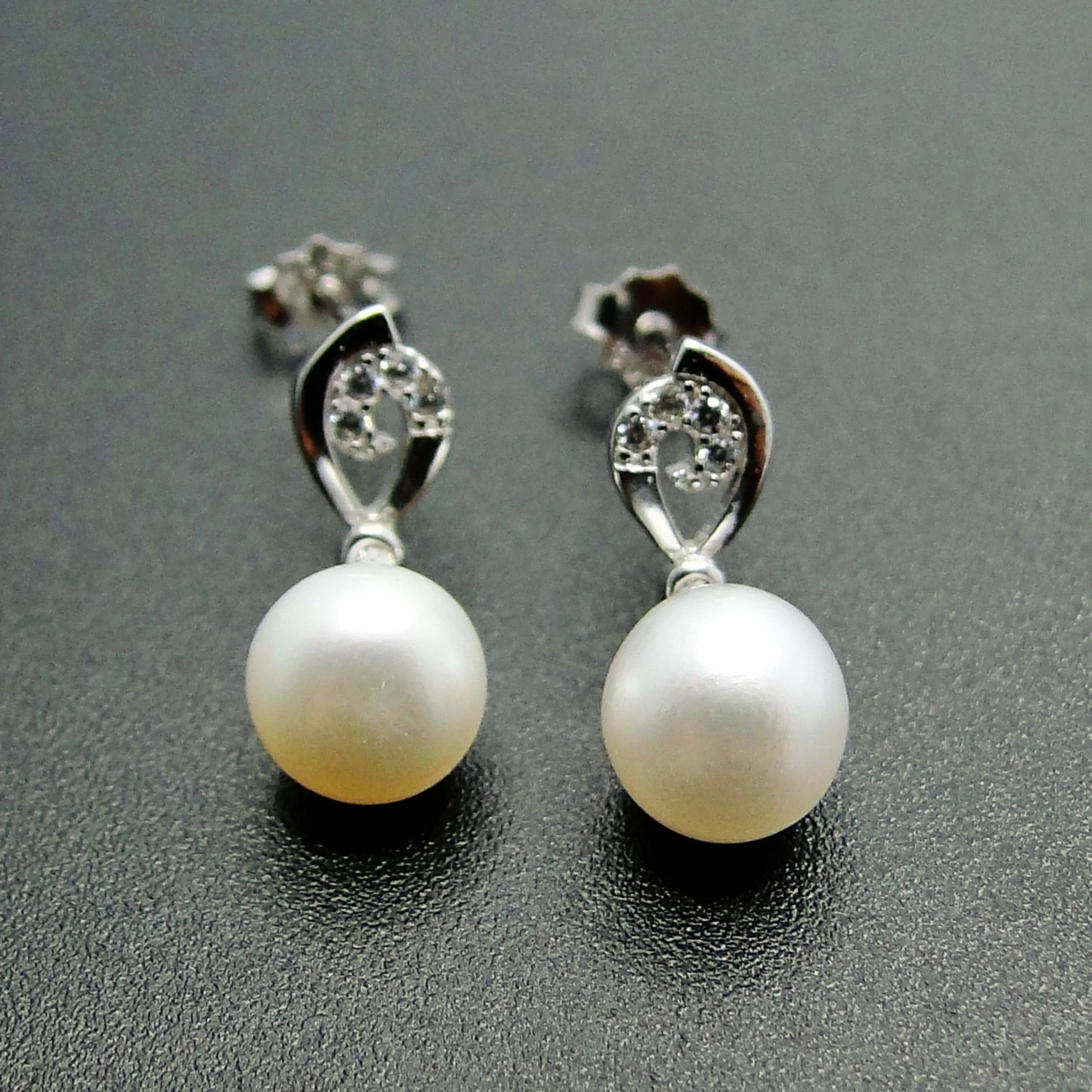 925 Sterling Silver 6mm Freshwater White Pearl Stud Earring Wholesale Jewelry