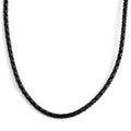 Gemnel 2022 Gold Plated  Vermeil Sterling Silver 5mm Black Leather Chain Men Necklace