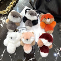 Promotional Fashion Top Quality Rex Rabbit Fur Fox Doll Women Bags Handbags Ladies Bag Accessories Plush Fox Keychain Pendant