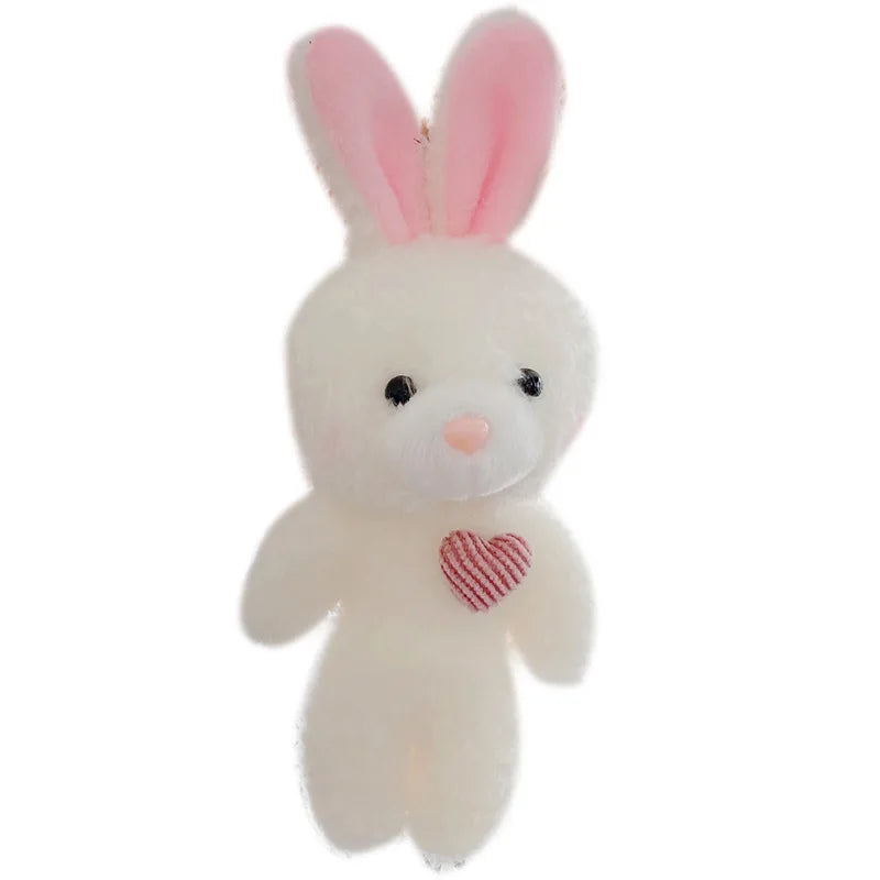 Cute Mini Easter Bunny Plush Keychains Toys Soft Doll Pendant Plush pink Rabbit Keychain Bouquet Wedding Gift Stuffed Anime Toys