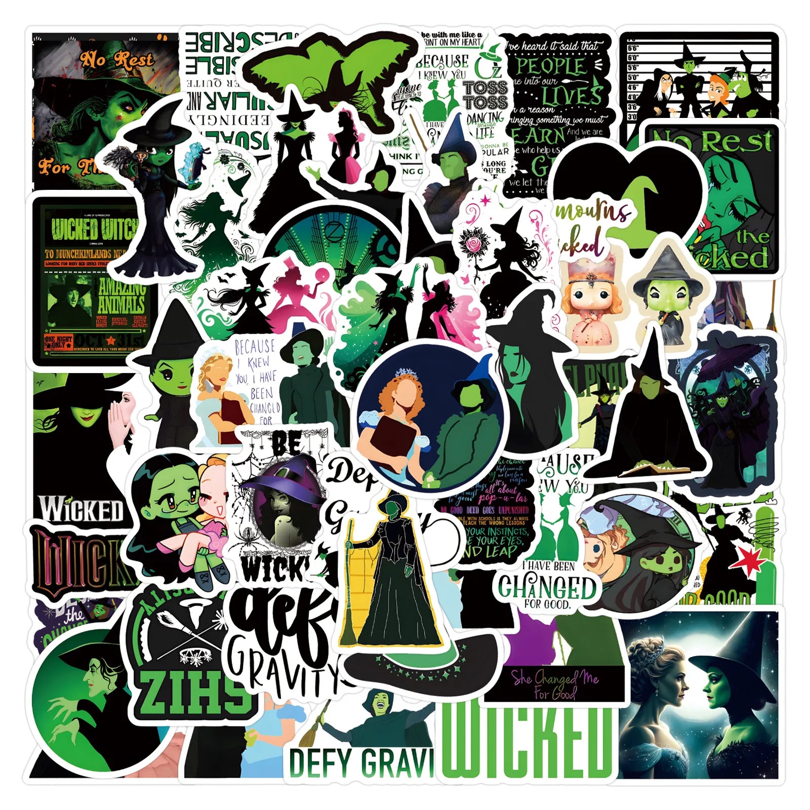 55PCS Newly Horror Movie Music Drama Wicked Sticker