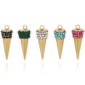 5Pcs Stainless Steel Circular Cone Diamond Setting Charms Pendants for DIY Necklace Materials Metal Jewelry Connectors