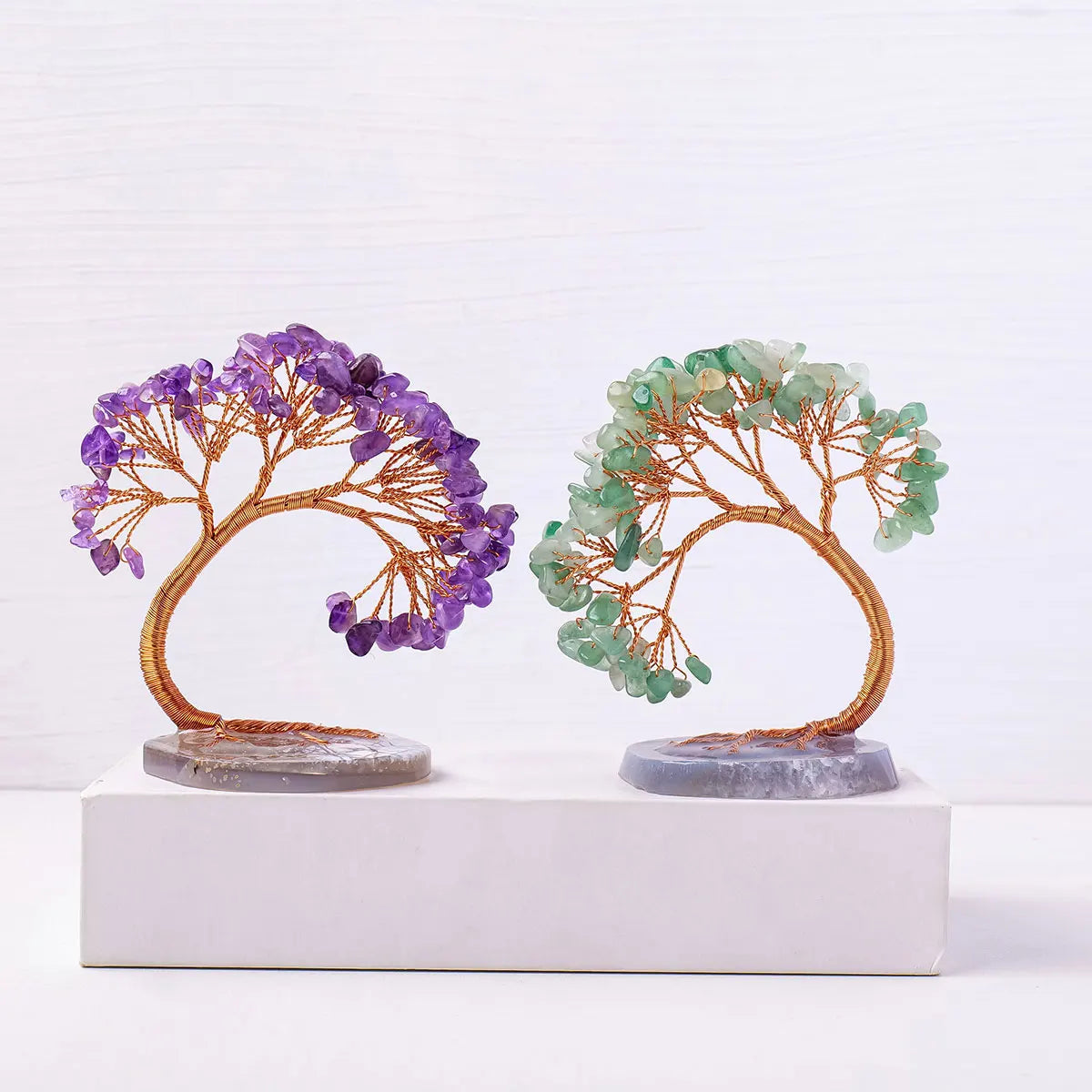 Wholesale Natural Healing Amethyst Crystal Tree Crystal Gravel Phoenix-tail Tree Rose Quartz Home Decorative Crafts