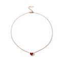 Big Brand Fashion Heart-Shape Link Non-Fading Red Love Pendant Tassel PU Titanium Steel Necklaces Snake Made Stainless Steel
