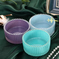 Modern Aesthetic Crystal Glass Cup Light PC Material Serrated Edge Multifunction Home Decorative Candy Jewelry Storage Carved