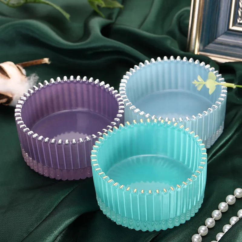 Modern Aesthetic Crystal Glass Cup Light PC Material Serrated Edge Multifunction Home Decorative Candy Jewelry Storage Carved