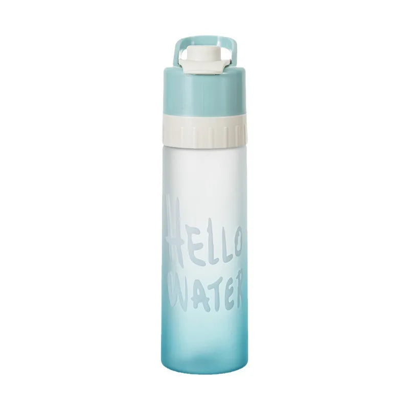 22oz Custom Plastic Water Bottle with Mist Spray and Straw