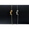 HOVANCI Crystal Zircon Leaf Charm Bracelet Party Gift 18k Gold Plated Jewelry 316L Stainless Steel Bracelet