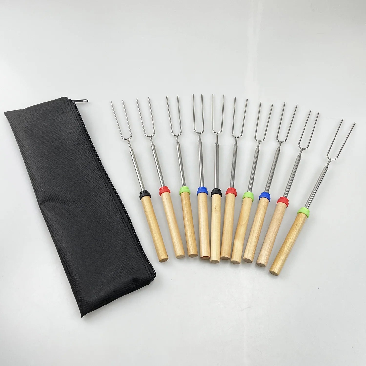 Marshmallow Roasting Sticks Smores Stick for Fire Pit - Hot Dog Campfire Skewers Mashmellow Camping 32 Inch Long Extendable Fork