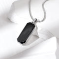 2024 New Hot Selling Black Oil Dropping Personality Stainless Steel Necklace Men Geometric Box Chain Pendant Necklace