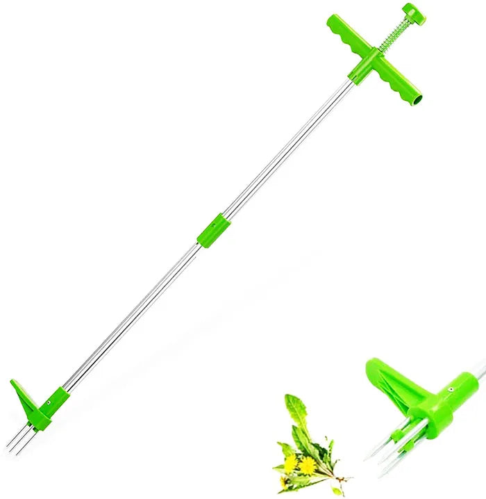New  Stand-Up Weeder Root Killer Garden With 3 Stainless Steel Claws39" Long Reinforced Aluminum Alloy Pole Manual Hand Tool