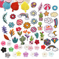 Lovely Hot Sale Small Sakura plum Flower Leaf Cactus Plant rainbow Cloud Design Iron on Embroidery Patches for Kids Dress