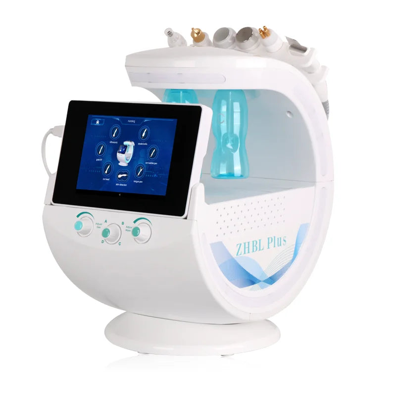 7-in-1 Desktop Beauty Machine Facial Deep Cleaning Hydra Cleaning Jet Peel with Skin Analyzer UK/US Plugs