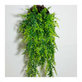 Plastic Fern Hanging Artificial Faux Plant Outdoor Home Wall Decor with Green Leaves Artificial Hanging Plants