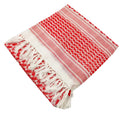 Autumn Winter Custom Jacquard Striped Polyester Medium Length Women's Ethnic Hijab Tassel Traditional Scarf/Shawl