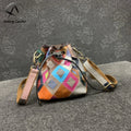 Andong Leather Shoulder Bag for Women Genuine Cow Leather Colored Cow Hide New Fashion Crossbody Bag Simple Small BucketBags1299