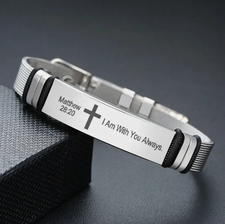 Personalized Religious Bible Verse Scripture Quotes Bracelet Faith Christian Adjustable Stainless Steel Encourage Inspirational
