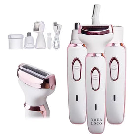 Rechargeable Hair Removal Appliance for Bikini Area/Nose/Armpit/Eyebrow Lady Hair Painless Shaver 4 in 1 Woman Electric Shaver