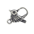 Pretty Italian Design Oxidize 925 Sterling Silver Bird Lobster Clasp Charm Lock for Pendant Jewellery Findings 16mm
