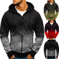 Autumn and Winter Men's Hot Sale 3D Digital Printing Hooded Sweater Gradient Design Zip up Hoodies