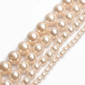 Wholesale 4/6/8/10MM Natural Round Loose Smooth Light Pink Shell Pearl Beads for Diy Bracelet Jewelry