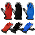 Men and Women's Durable Polyester Full-Finger Safety Gloves with Sponge Pad Multicolor Touchscreen Garden Compatible 3 Pairs